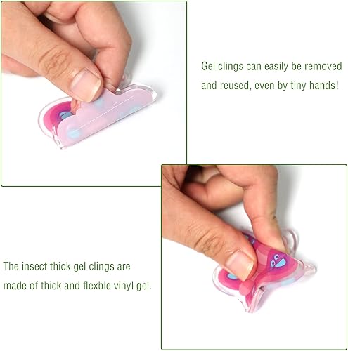 Miniatura 106 de 20 calcomanías de gel gruesas de arcoíris para aula, calcomanías de gel realistas para ventanas para niños pequeños y adultos, hogar, avión