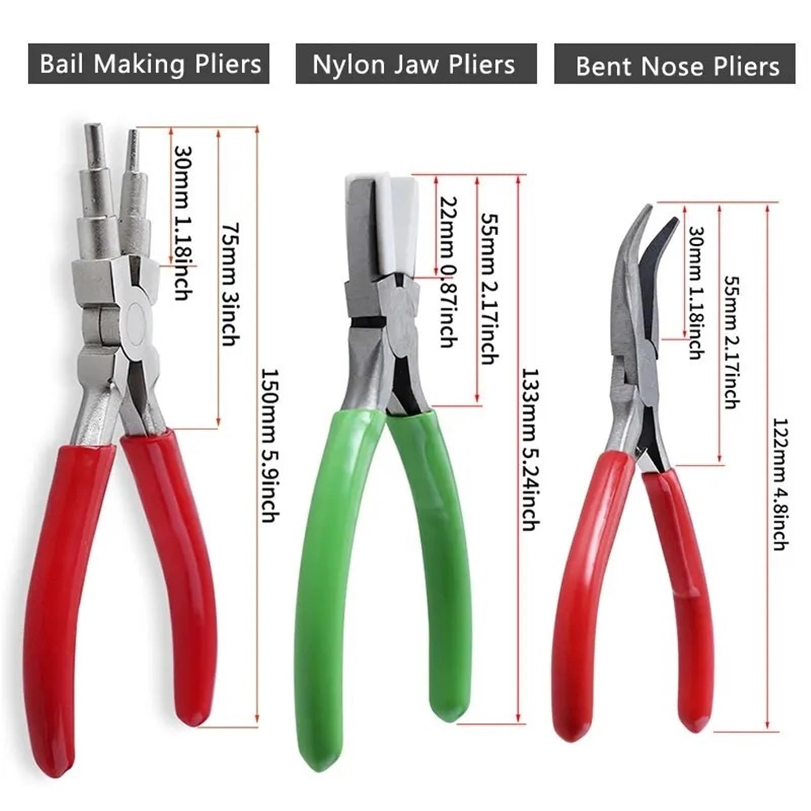 Set Di Pinze 3 pezzi pinze for gioielli set 6-in-1 for fare cauzione a becchi in nylon a piegati for la creazione di strumento artigianato fai da te