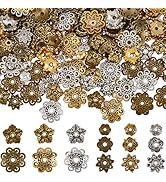 SUNNYCLUE 600Pcs Acrylic Floral Beads - 10 Styles Flower Bead Caps For Jewelry Making