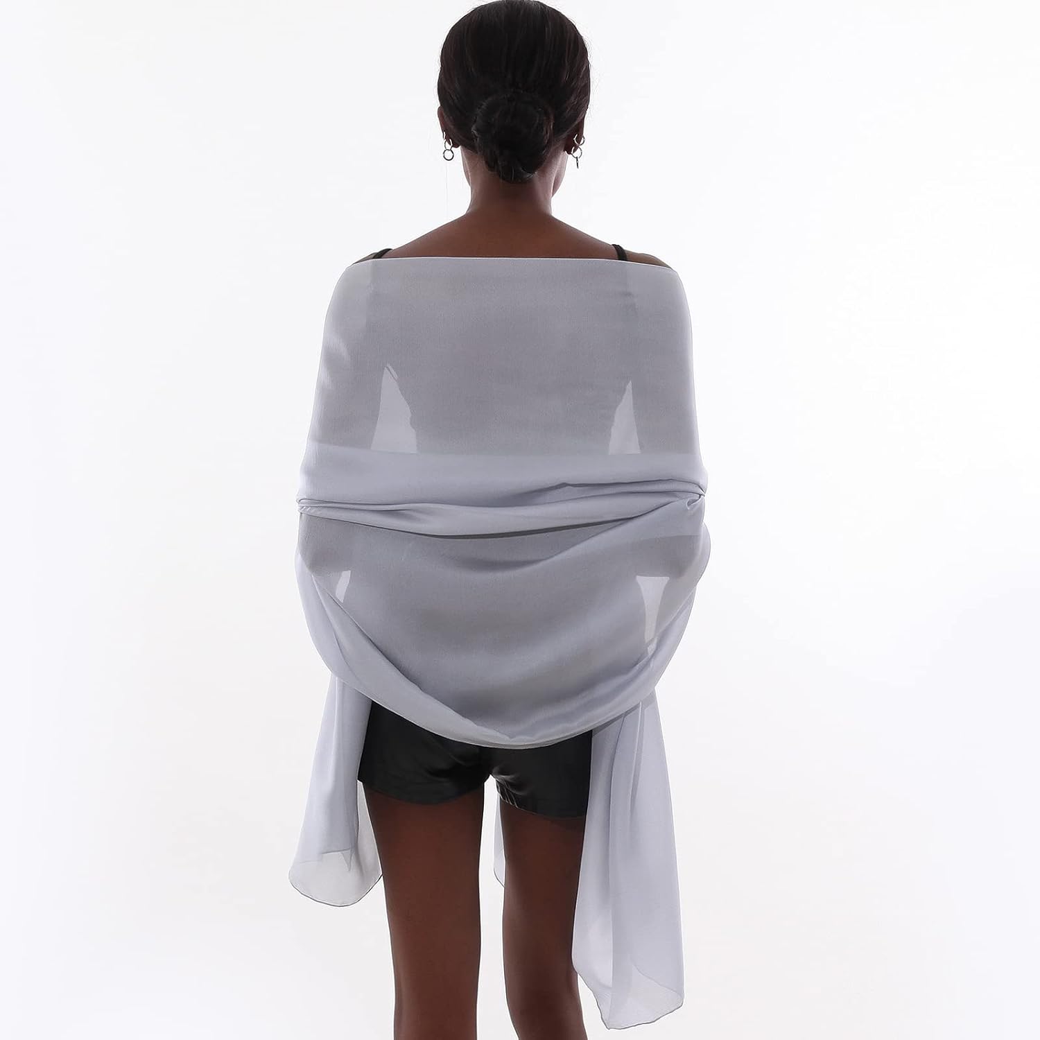 Womens Scarf Pashmina Shawls and Wraps for Evening Dresses Like Chiffon Silk Scarf for Bridal Wedding - Image 7