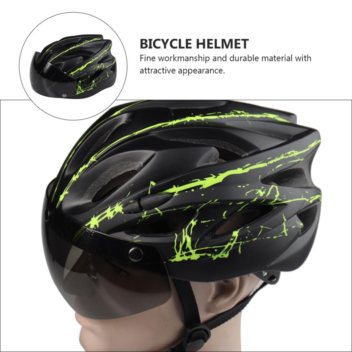 SECFOU Casco per Bici con Occhiali Magnetici Integrati, Design Comodo e Protettivo in Materiale Pc, per Sport All'aperto e Corsa, Aspetto e Leggero