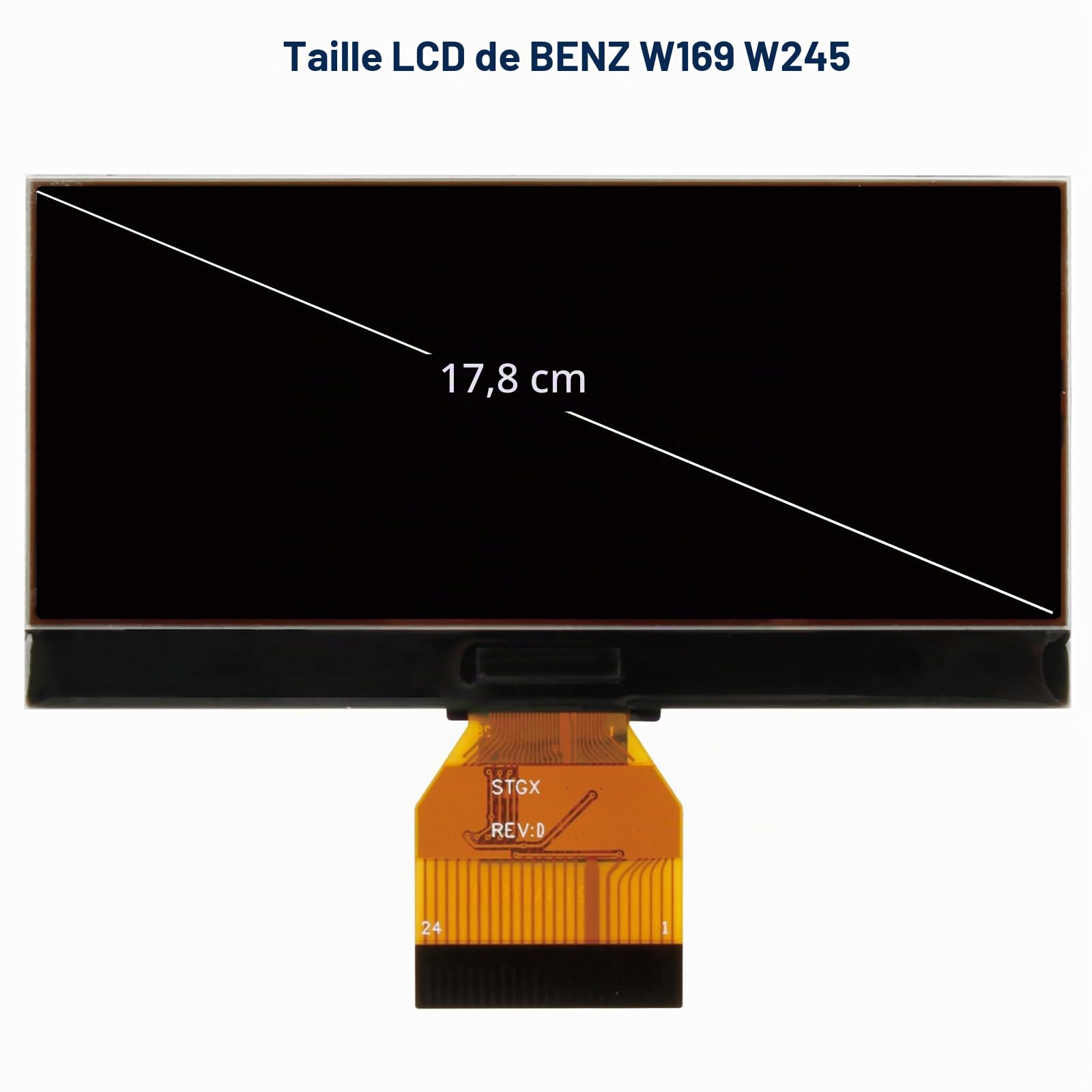 LCD Display pour Mercedes Classe A B Ecran Replacement pour Mercedes Classe A W169/B W245 LCD Affichage Numéro OEM A1695400448, 0263643242 (Noir)