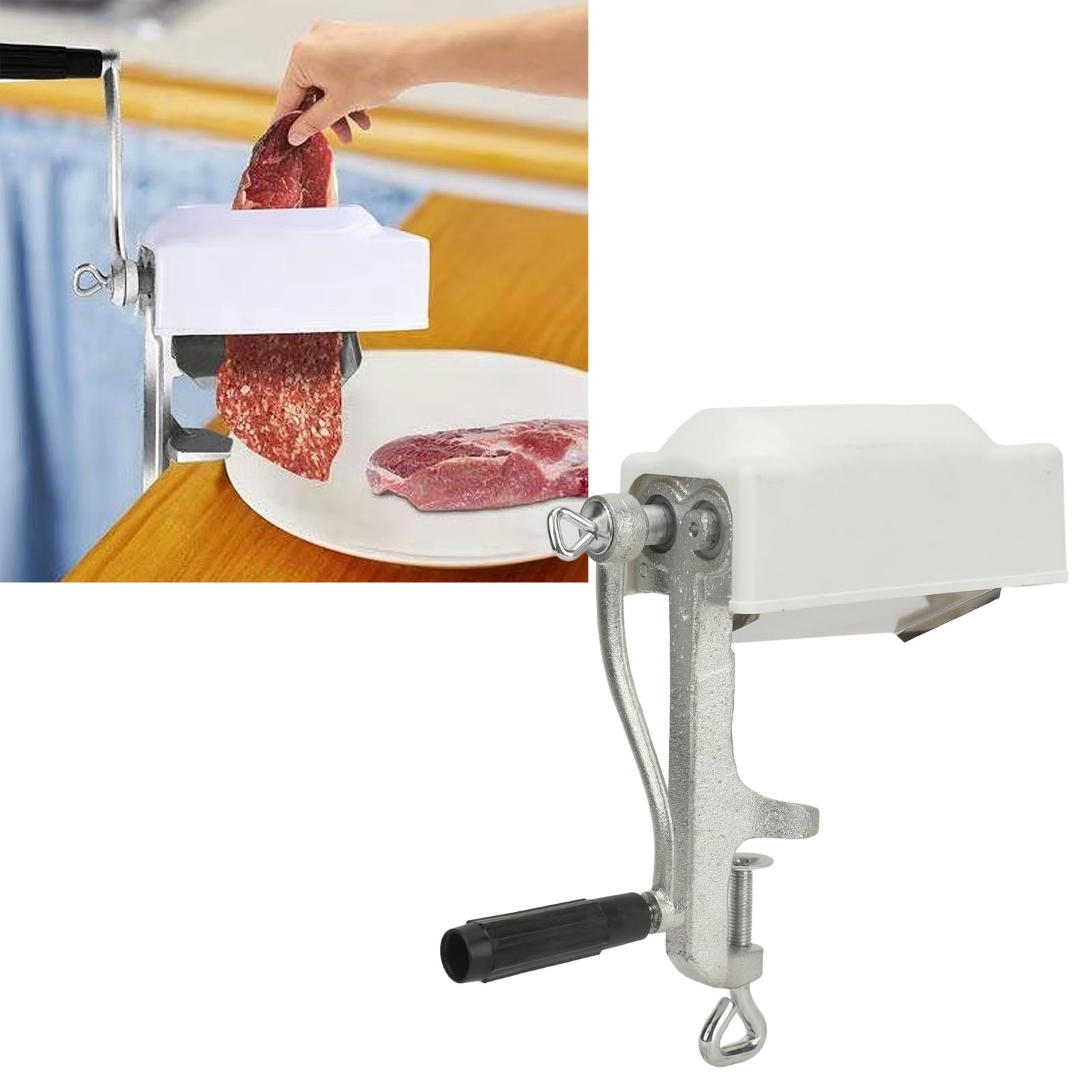 Fleischklopfer Würfel, Robustes Steak Abflachungswerkzeug manueller Fleischklopfer mit Gusseisenrollen für gewerbliche und private Küche