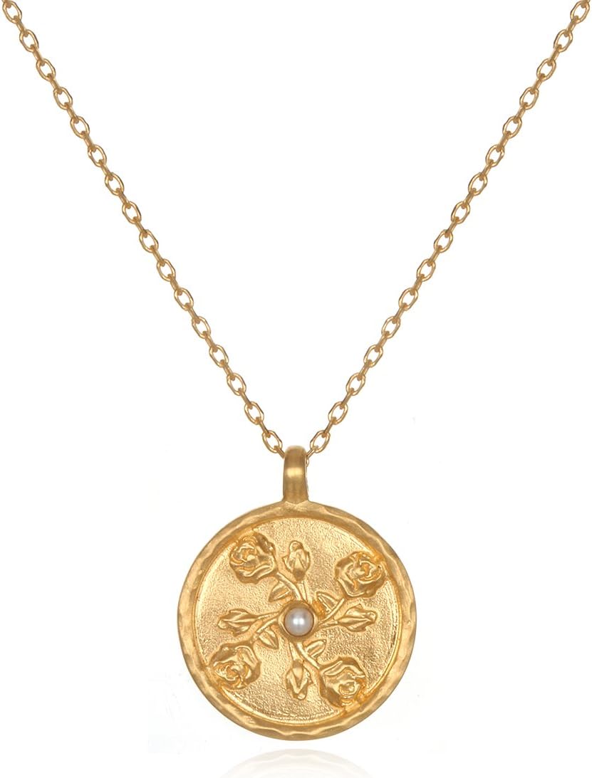 Satya Jewelry Gold Plate Flower Birthstone (18-Inch) Pendant Necklace