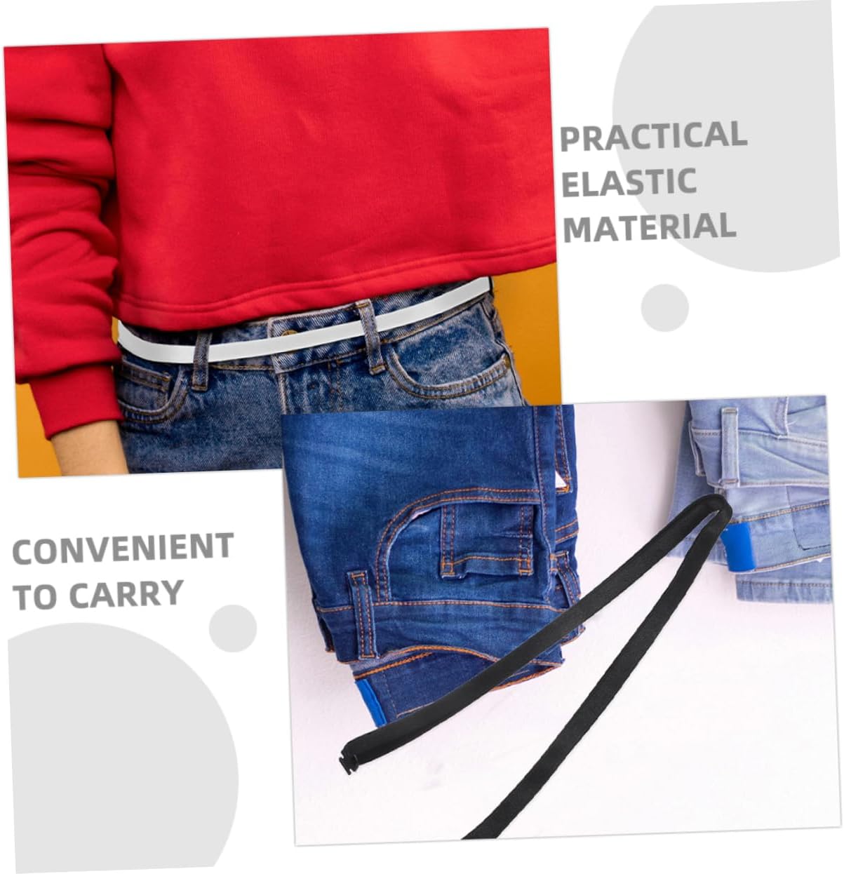 Beavorty 4Pcs Adjustable Elastic Waistband Tucking Band for Women Belt for Tops Pants for Versatile Outfits Secure Comfortable Fit