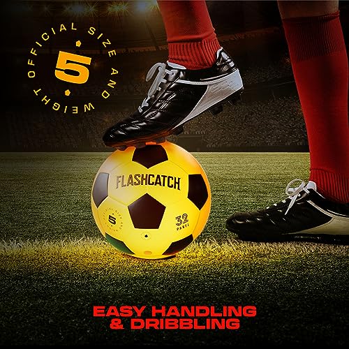 Flashcatch SH-012 Light Up Soccer Ball - Glow In The Dark - No 5 - Sports Gear Gifts For Boys & Girls 8-15+ Year Old - Kids, Teens Gift Ideas - Cool Boy Toys Ages 8 9 10 11 12 13 14 15 Glowing Night Activity thumb #4