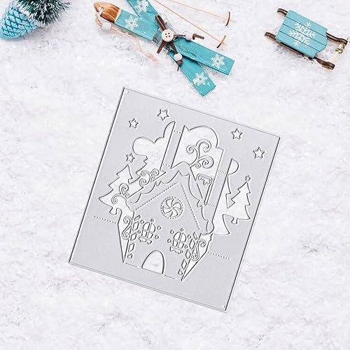 Miniatura 3 de 3D Christmas Metal Cutting Dies for Card Making, Winter House Background Die Cuts Xmas Tree Pop-Up Card Embossing Template Tools for New Year DIY