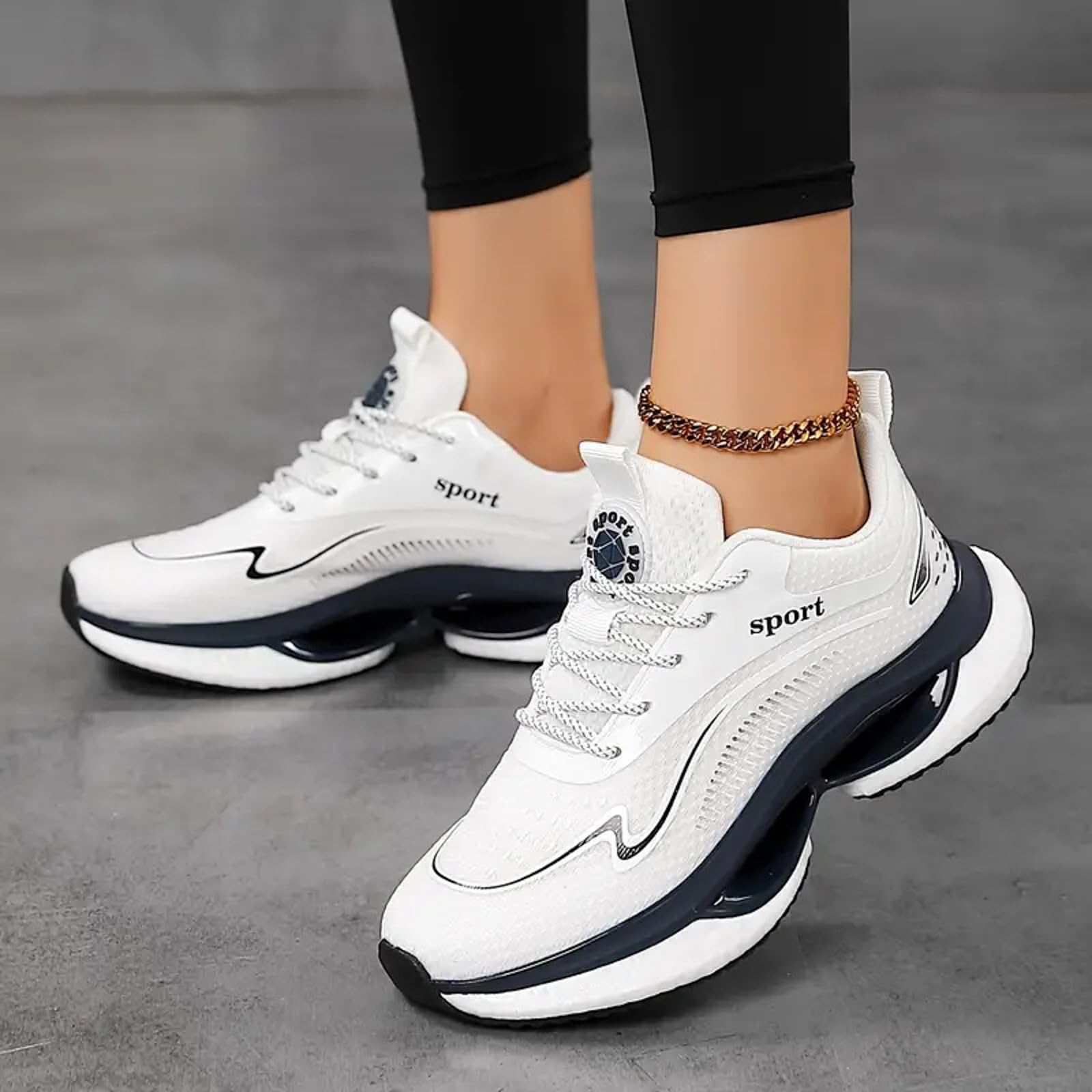 Genérico Zapatillas De Running De para Mujer, Deportivas, Tenis Zapatillas para Correr Mujer Cuero Blancas Zapatos S Lona Correr Ultraligeras Y Transpirables