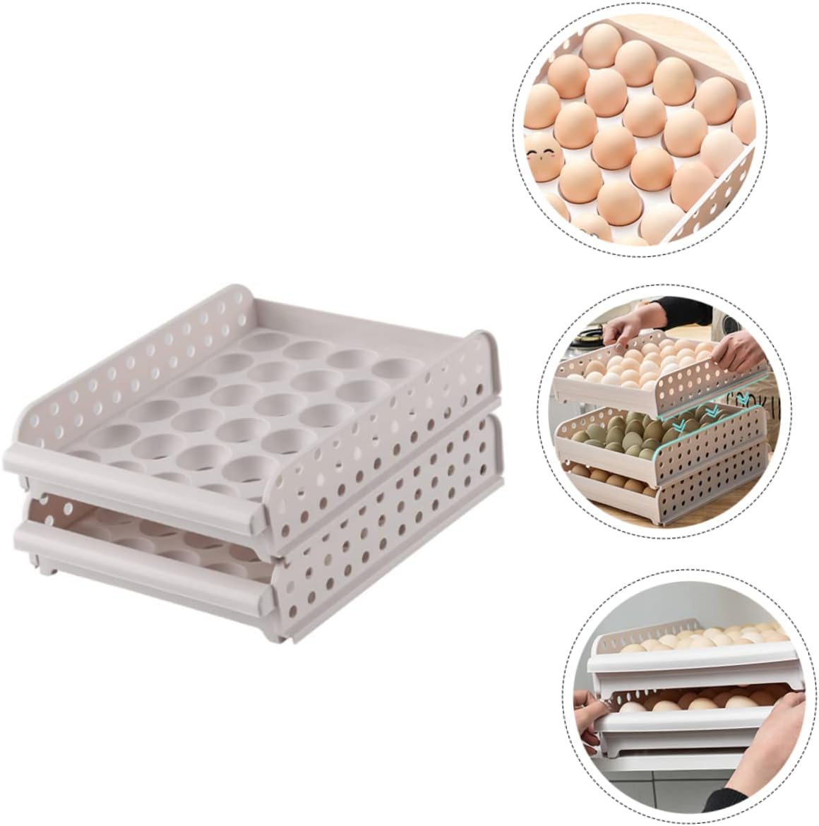 Egg Crisper Enclosed Storage Container for Fresh Eggs Freezer Pull Type Capacity Housewarming