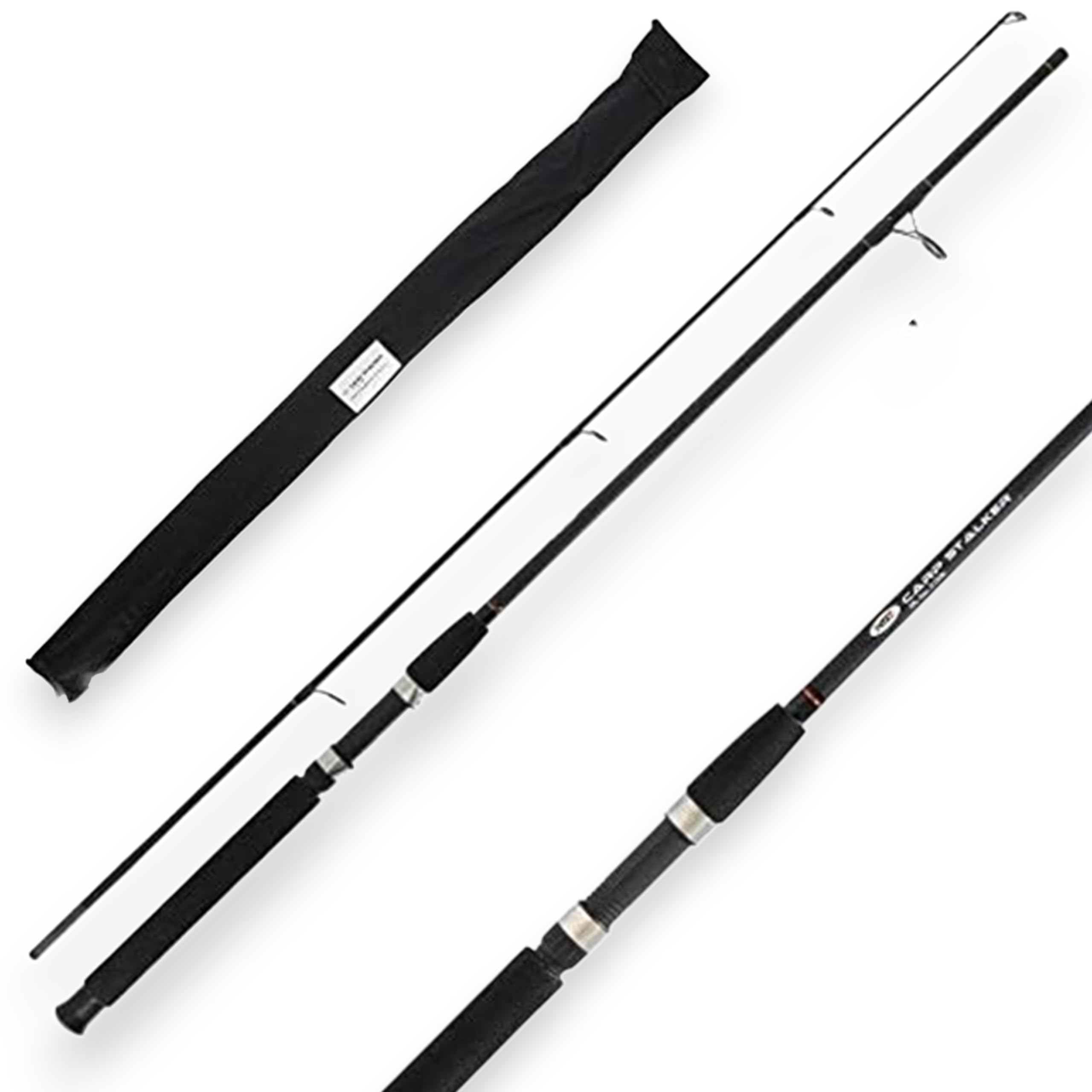 NGT 6FT STALKER BLACK CARP FISHING ROD 2PC 1.8M STALKING TACKLE 2LB