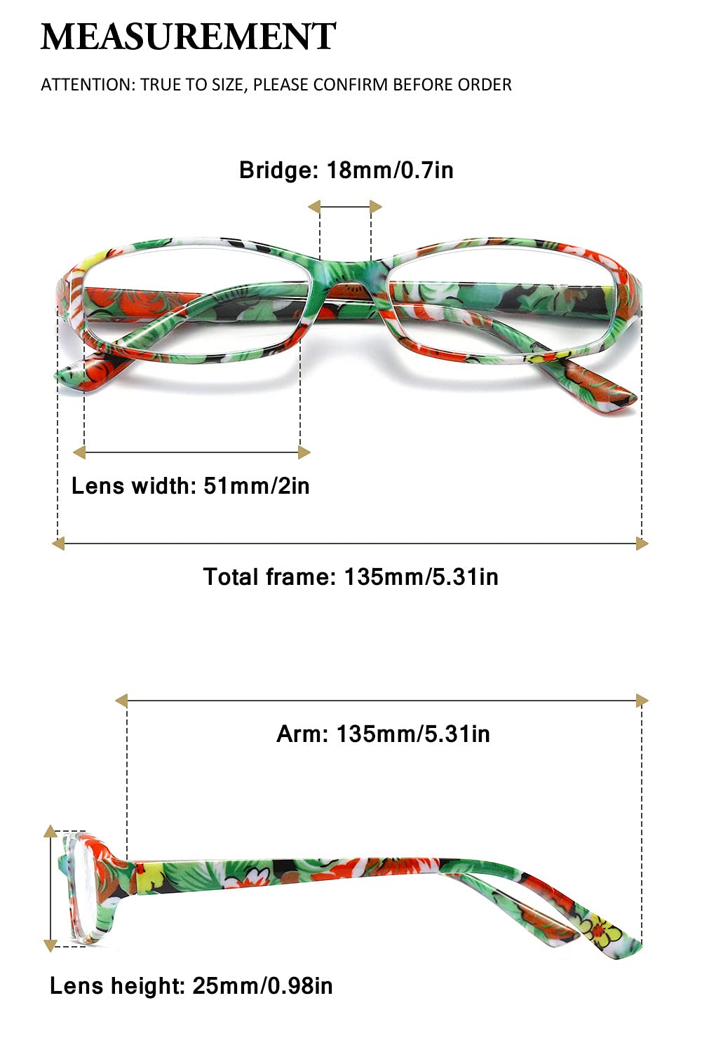 VEVESMUNDO Gafas de Lectura Mujer Hombre Compactas Portatiles Flores Anteojos Para Leer con Colores Bolsillo 1.0 1.25 1.5 1.75 2.0 2.25 2.5 2.75 3.0 3.5 4.0 — view 2
