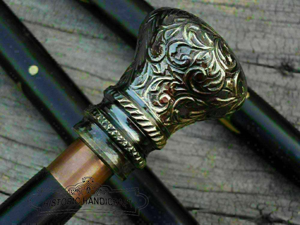 Nautical Vintage Antique Walking Canes Wooden Walking Stick Antique Finish Brass Victorian Knob Head Handle Cane Walking Stick