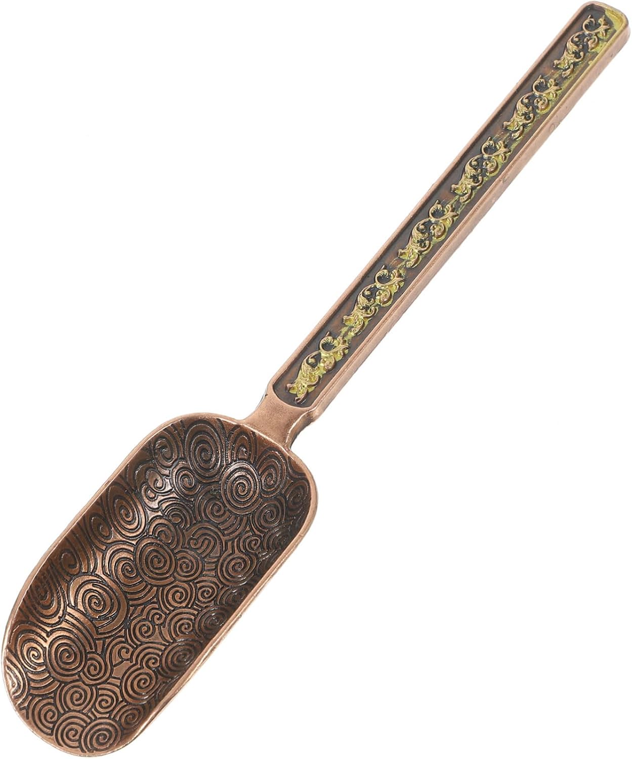 BESTYASH Copper Zinc Tea Scoop Vintage Style Tea Accessory Measuring Spoon for Loose Leaf Coffee Beans Ground Coffee Antique Copper