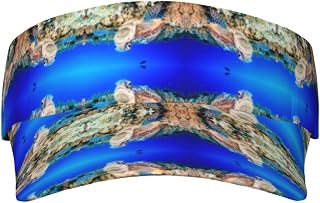 Ousika Sea Turtle Printing Visor Hats Men Women Adjustable Sun Visor Caps Empty Top Baseball Cap Sun Visor for Travel,Sports,Climb Black