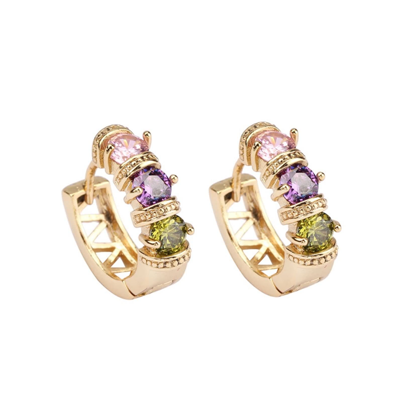 Boucles d'oreilles Or 9k pour femmes légères creuses anti irritation rose