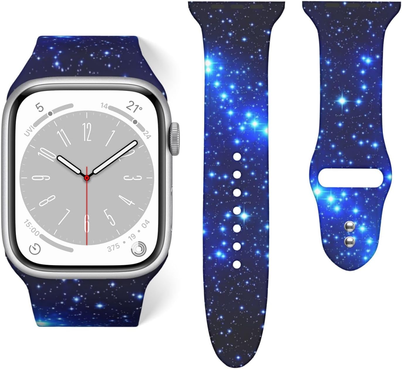 Glitter Pattern Compatible with Apple Watch Band Adjustable iwatch Straps Series 11 10 9 8 7 6 5 SE