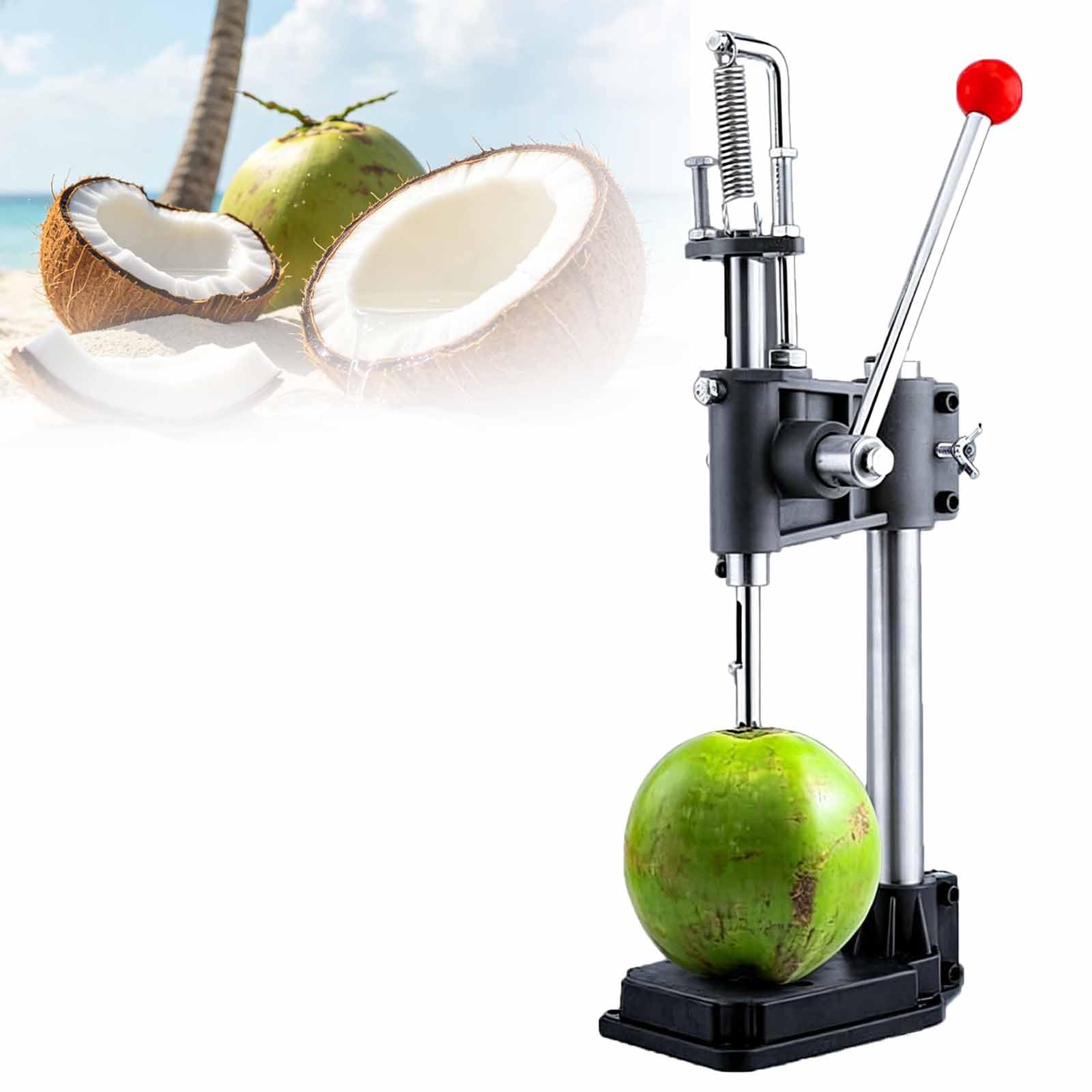ERICAT Hand Press Driller Coconut Hole Maker, Efficient Manual Coconut Opener Machine with Non-Slip Handle, Height Adjustable & Thickened Base, Labor-Saving, Young Coconut Opening, for Coconut