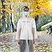 DIRBAK Hooded Raincoat Outdoor Rain Coat with Sleeves White for Adults Men Women Suitable for Jungle Fishing Bird Watching