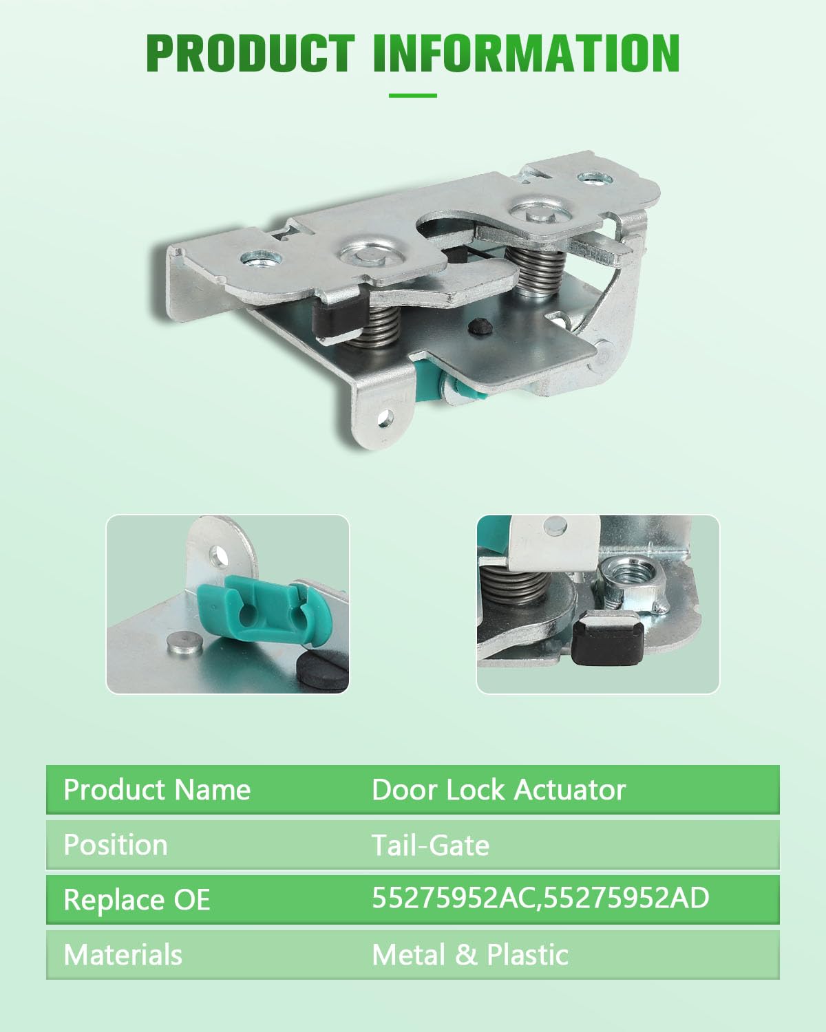 SCITOO Car Door Lock Actuator Tail-Gate Door Lock Latch Actuator Compatible for 2002-2010 for Dodge for Ram 1500,2006-2010 for Dodge for Ram 2500,2013-2018 for Ram 3500 55275952AC 55275952AD