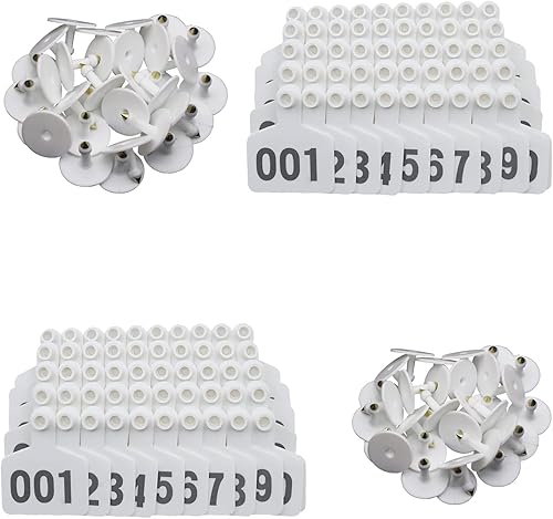 Etiquetas de oreja numeradas de ganado 001-1000 etiquetas de plástico grandes para ganado con números para vacas, ovejas y cabras, etiqueta de oreja