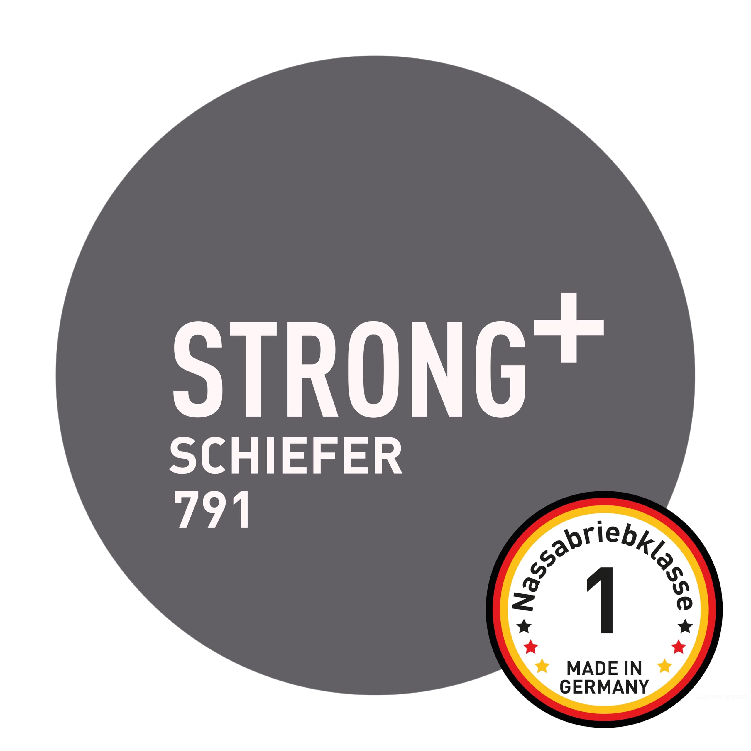 Craft Colors Wandfarbe Strong+ Schiefer, 5 Liter für stark beanspruchte Flächen wie Treppenhäusern, Fluren, Kellerräumen und Garagenwänden - Nassabriebklasse 1 - Made in Germany