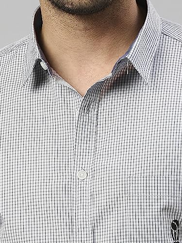 Image of Thomas Scott Mens | Half Sleeve Checkes | Printed | Slim Fit | 100% Cotton | Spread Collar | Shirts