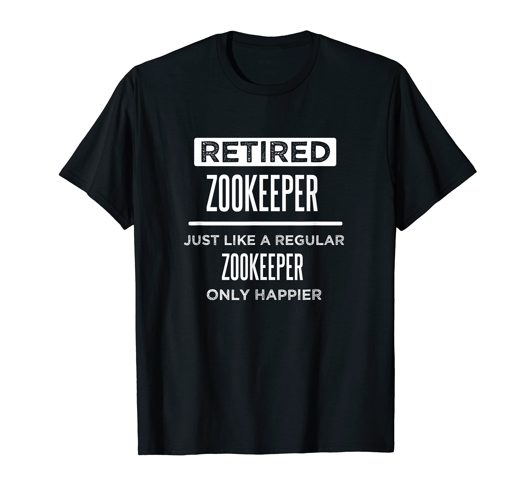 Retired Zookeeper Zoo Keeper Funny Saying Retirement T-Shirt, Black