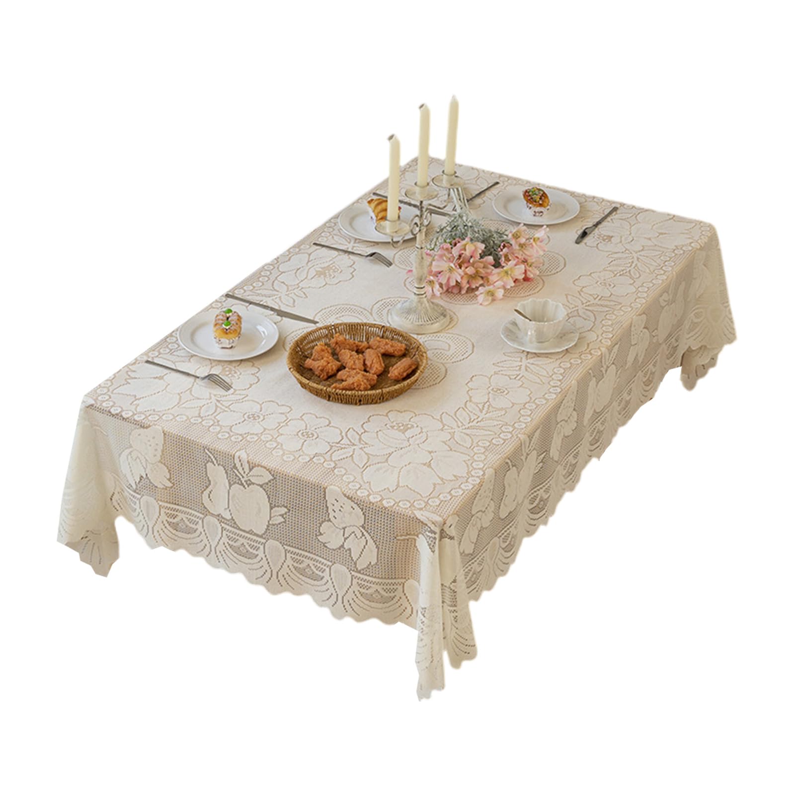Nappe en dentelle florale exquise pour table de réception