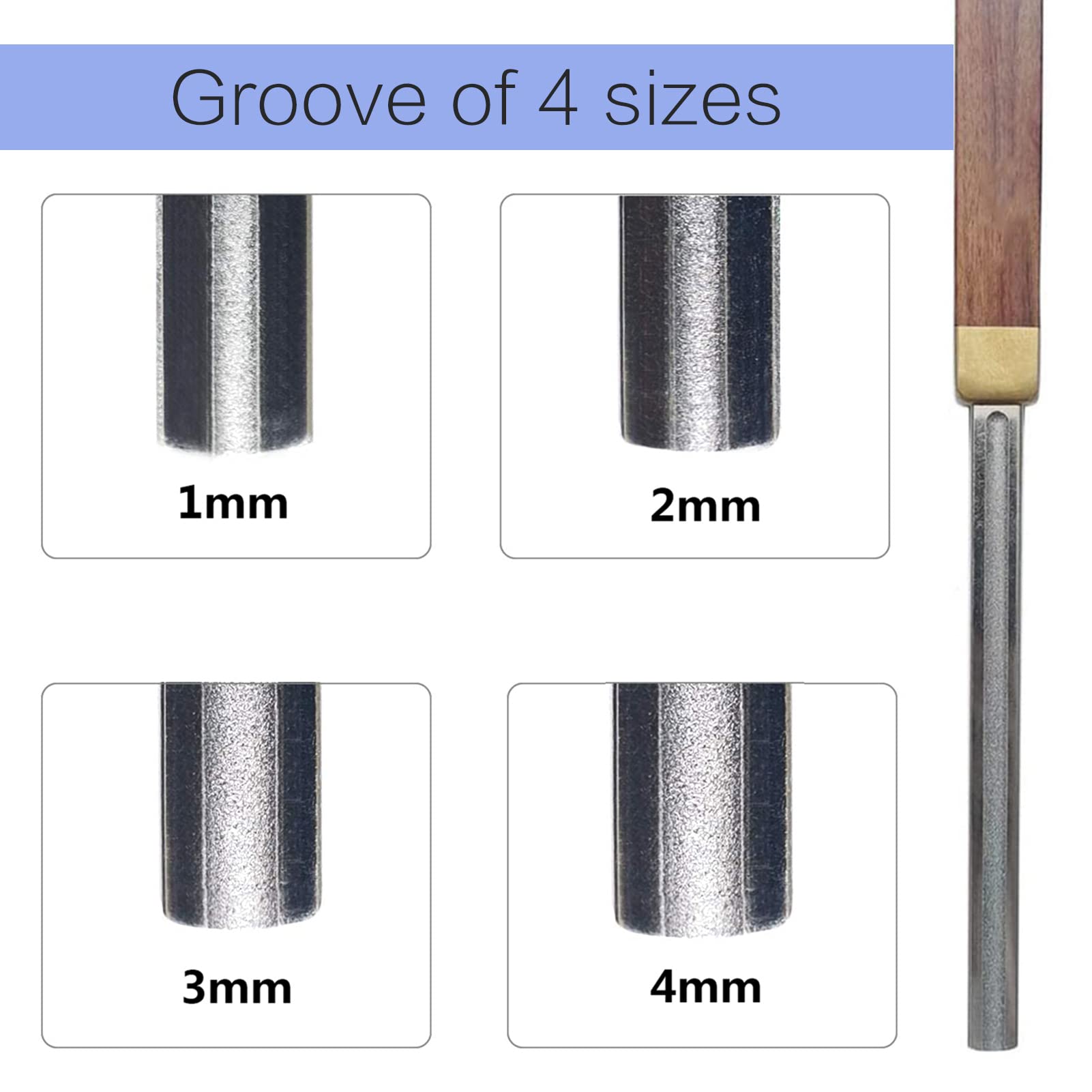 Lime à frettes de guitare diamantée - Extra étroite, moyenne, large avec 4 bords et 2 protections de fretboard - Outil de luthier pour guitare, ukulélé, basse