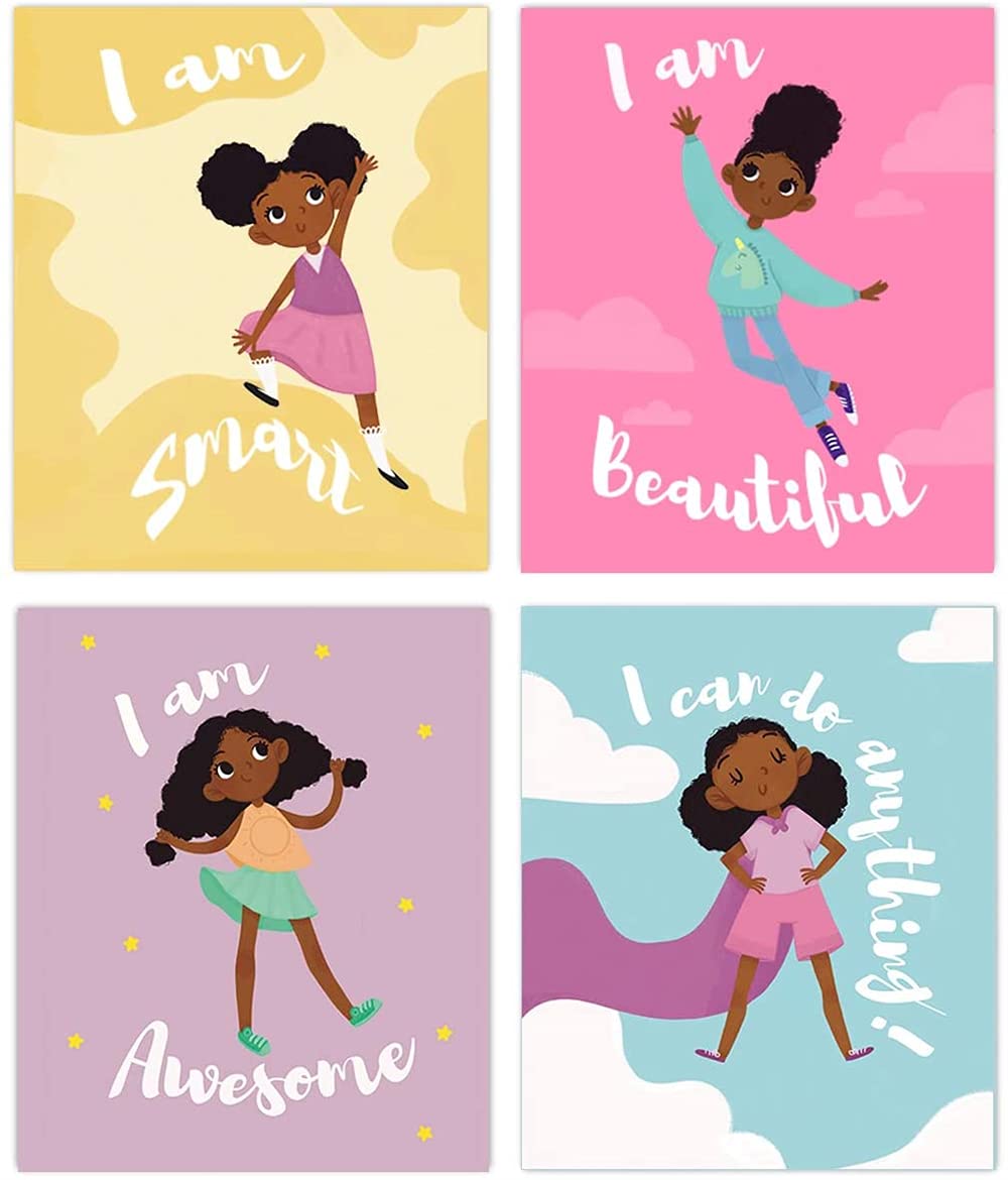 Buy Wall Decor s, ELECDON Set of 4 Girls Room Decor, Motivational Black