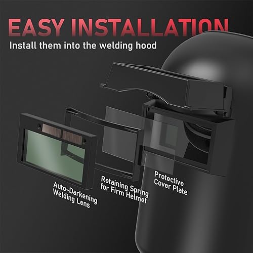 Miniatura 8 de YESWELDER Lente de soldadura de oscurecimiento automático HD, accesorios de casco de soldadura con filtro de color real, se adapta a la mayoría de