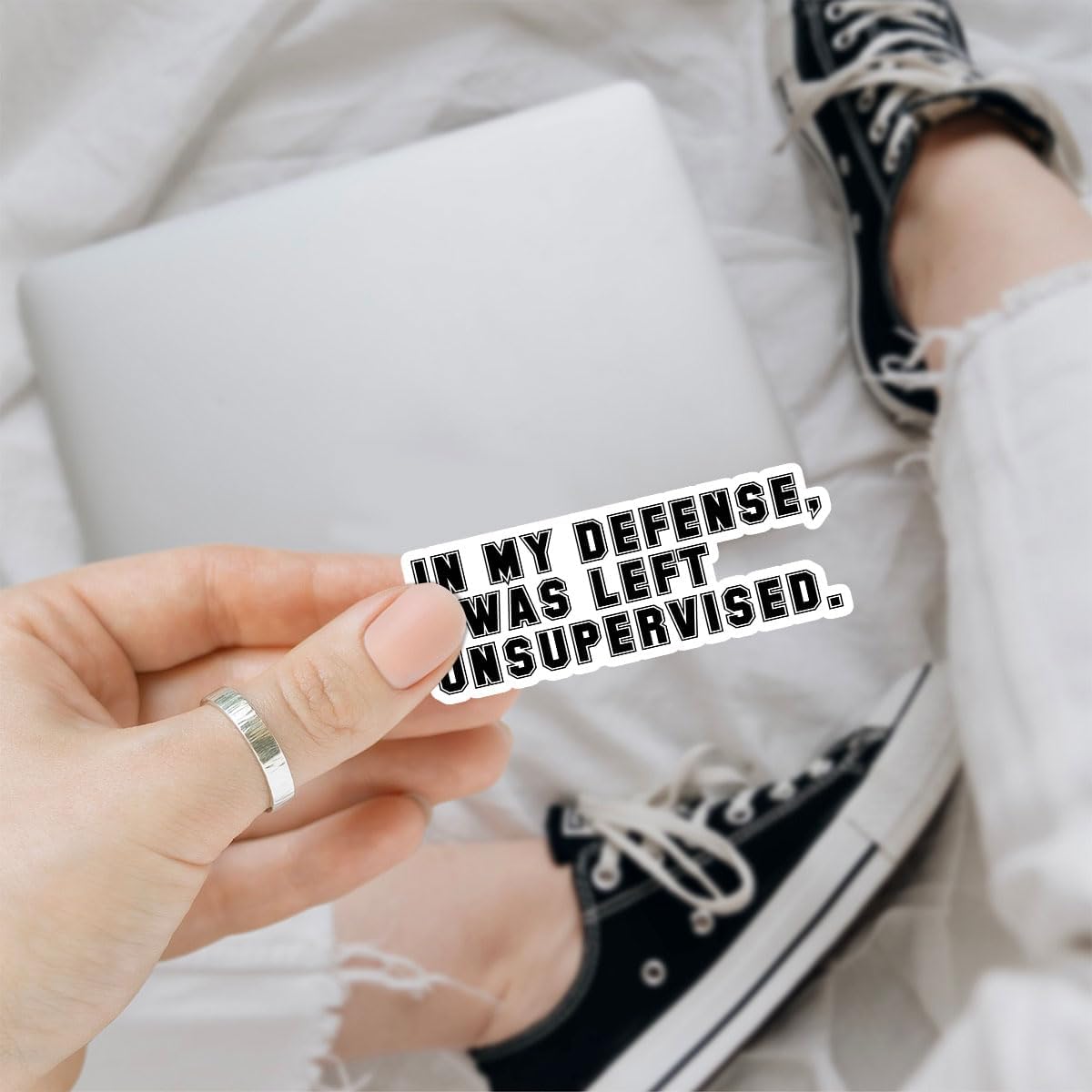 3Pcs in My Defense I was Left Unsupervised Sticker Gift for Coworkers image 2