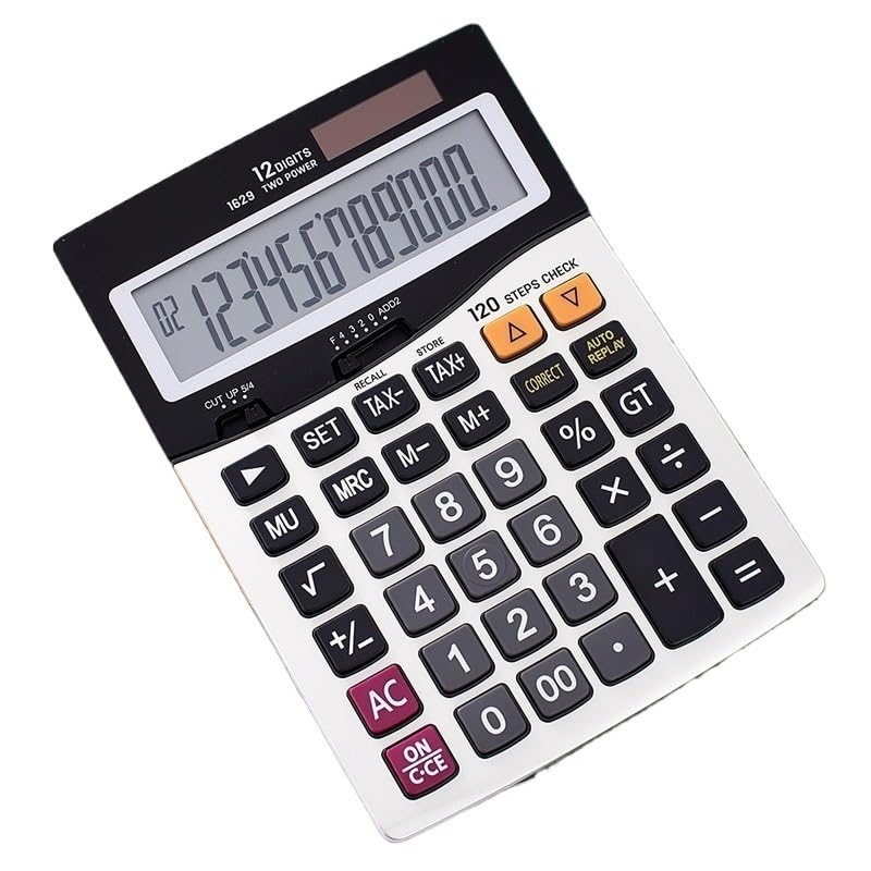 Calculadora programador JFDBGU de 12 dígitos con función de impuestos y doble alimentación solar 7