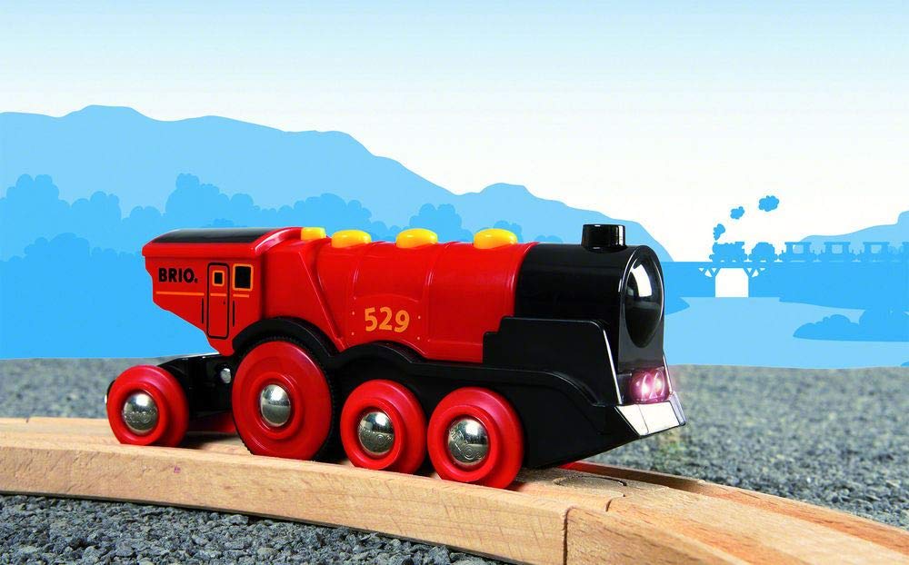 BRIO 33592 – Rote Lola Batterielok Mit Sound & Licht, Vorwärts/rückwärts Fahrbar