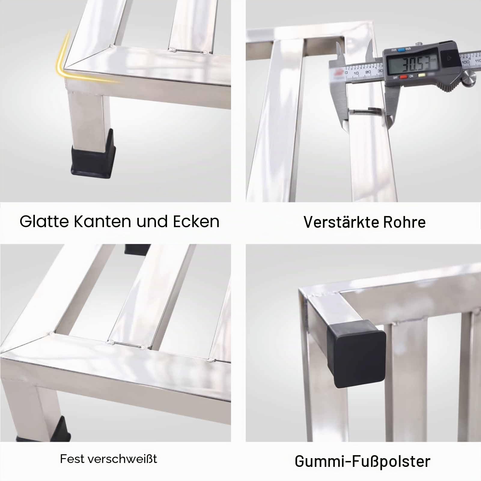 Robuste Geräteerhöhung, Edelstahl-Bodenhalterung, rechteckiges Regal, Möbelgeräte-Basisständer, geteilter Boden, Palettenregal, Waschmaschine/Kühlschrank (25 x 25 x 10 cm)