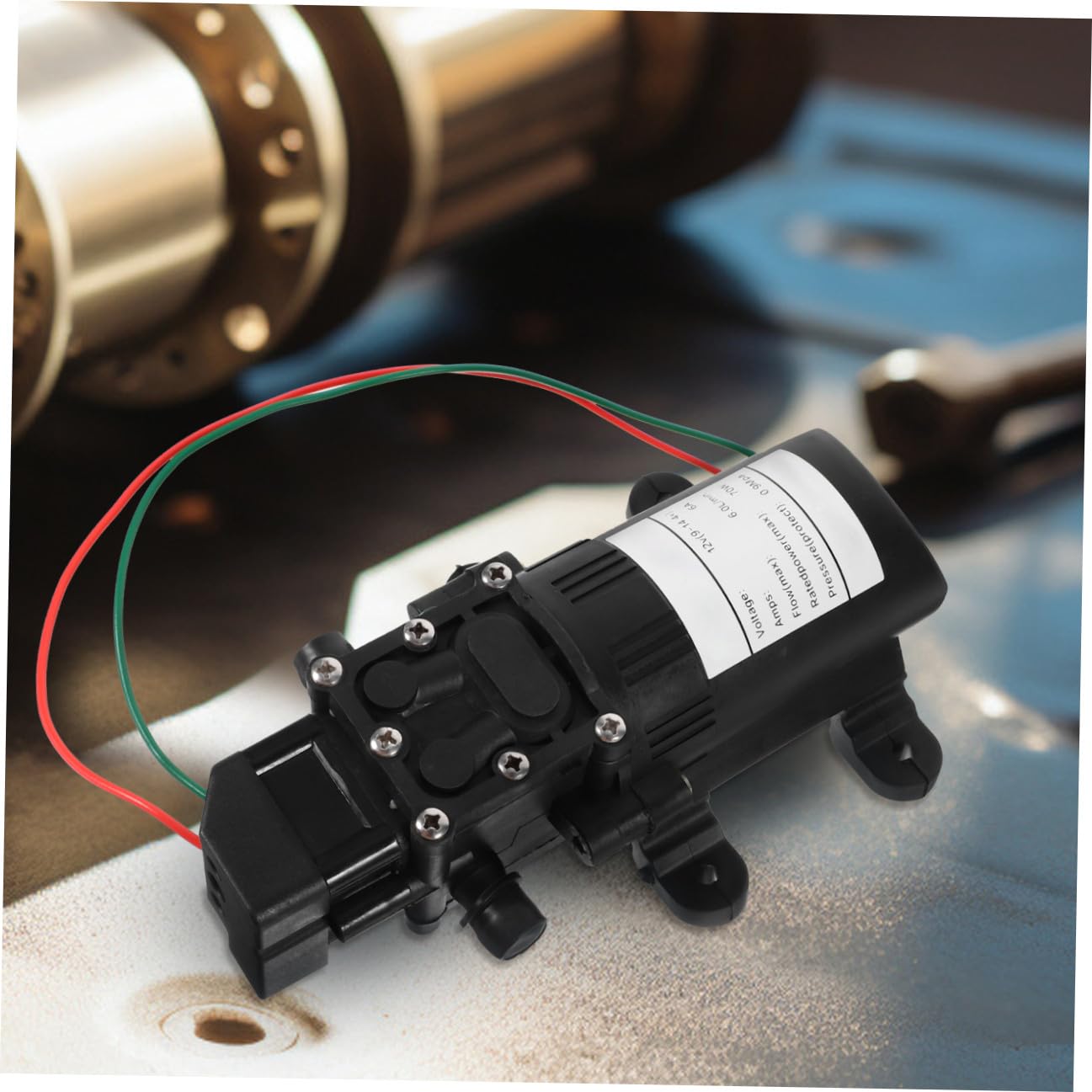 Hohopeti Minibomba de Agua Eléctrica 12v 70w Bomba Pulverizadora de Diafragma Autocebante Negra para Limpieza y Sistemas de Baja Presión Alta Presión y Caudal Compacto