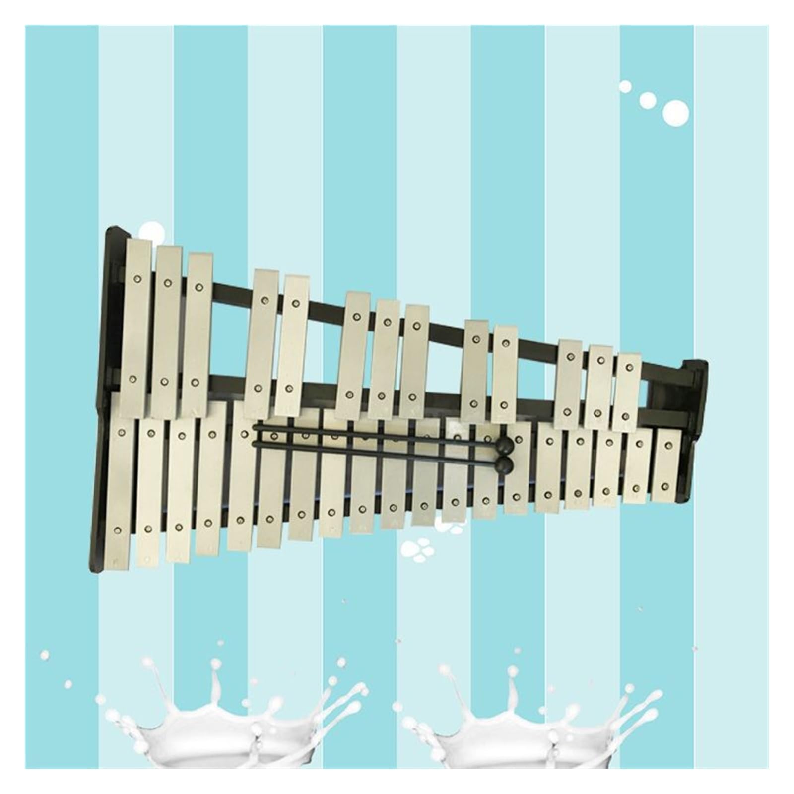 Placa de aluminio de 32 notas, instrumento de percusión de xilófono Glockenspiel nítido y duradero con sonido Kit De Glockenspiel Profesional