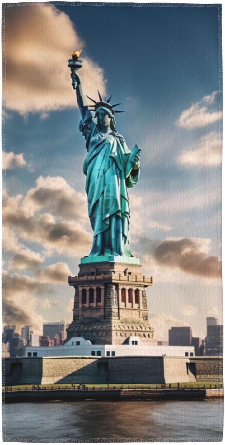 Statue of Liberty in NYC Print Hand Towels for Kitchen, Decorative Bathroom Towels Decor Farmhouse Cute for Men Women Gifts
