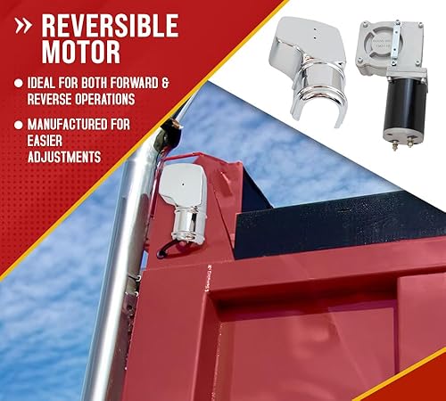 Miniatura 4 de Mytee Products Motor de lona de 900 W 601 para sistemas de lona de camión volquete con cubierta cromada de 12 V CC  50 amperios  60 RPM