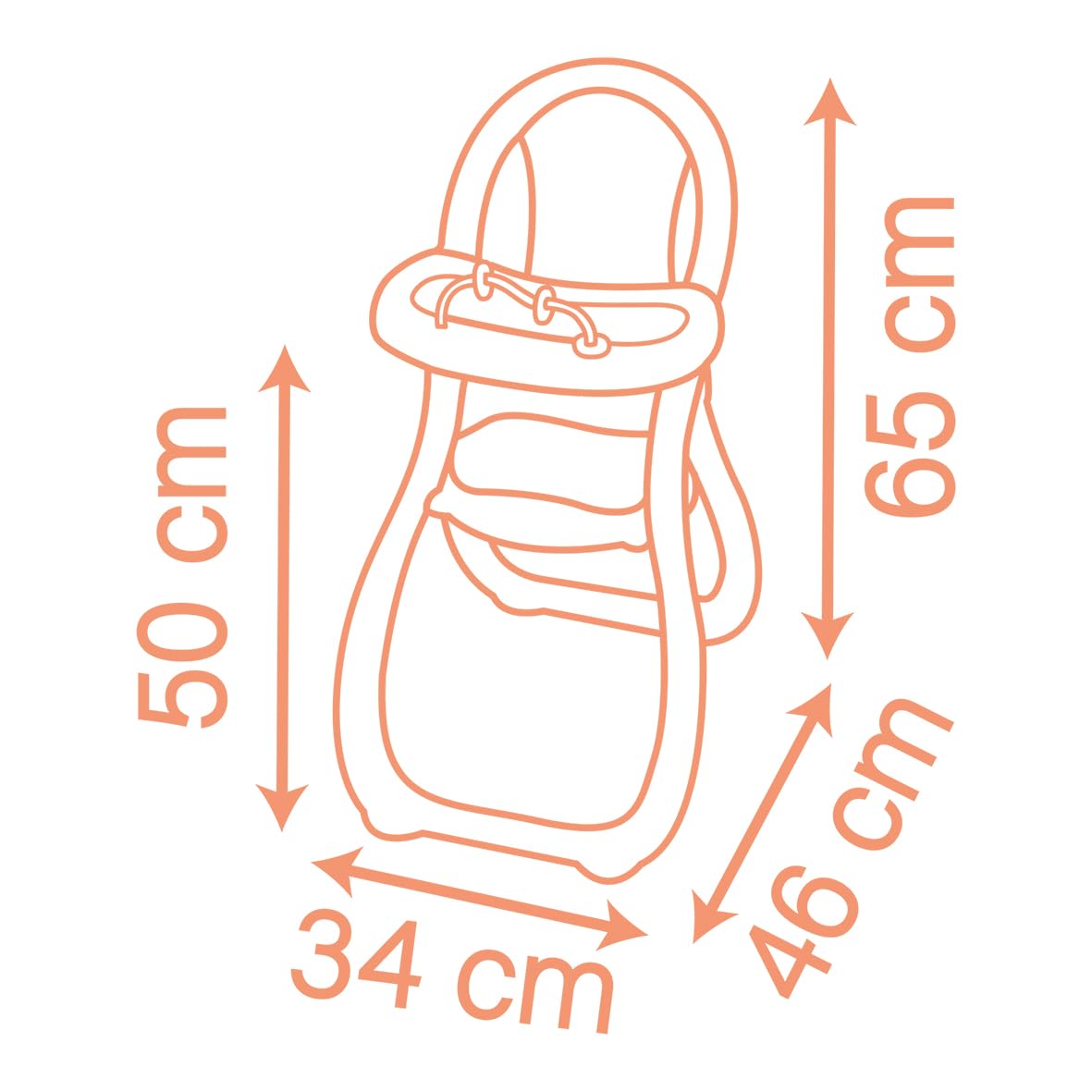 Smoby - Baby Nurse - Chaise Haute - pour Poupon Jusqu'à 42 cms - Accessoires Inclus - A Partir de 18 Mois - Fabrication Française