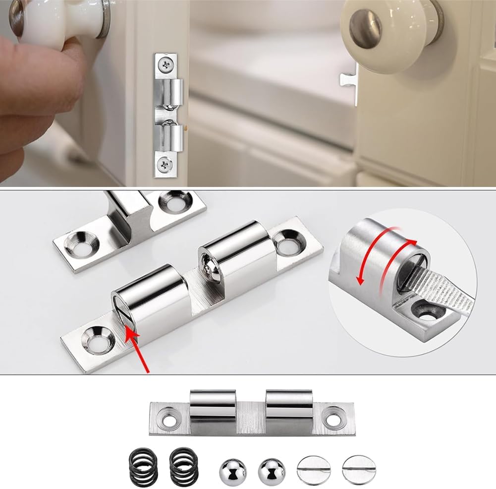 VILLCASE 12 Stück Doppelter KugelschnäPper FüR SchranktüRen – 50mm