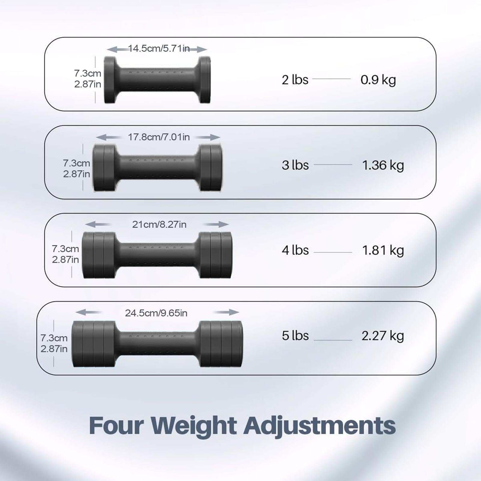 Hantle dla kobiet do domu 0,9 kg 1,4 kg 1,8 kg 2,3 kg krótkie hantle