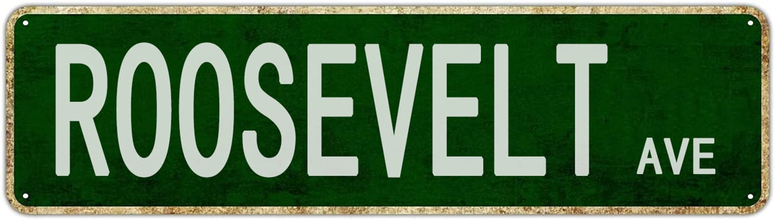 Roosevelt Ave Retro Tin Signs Aluminum Metal Plaque Quotes Exit Home Kitchen Garden Non-Fade Pub Club Decor 4x16 Inch