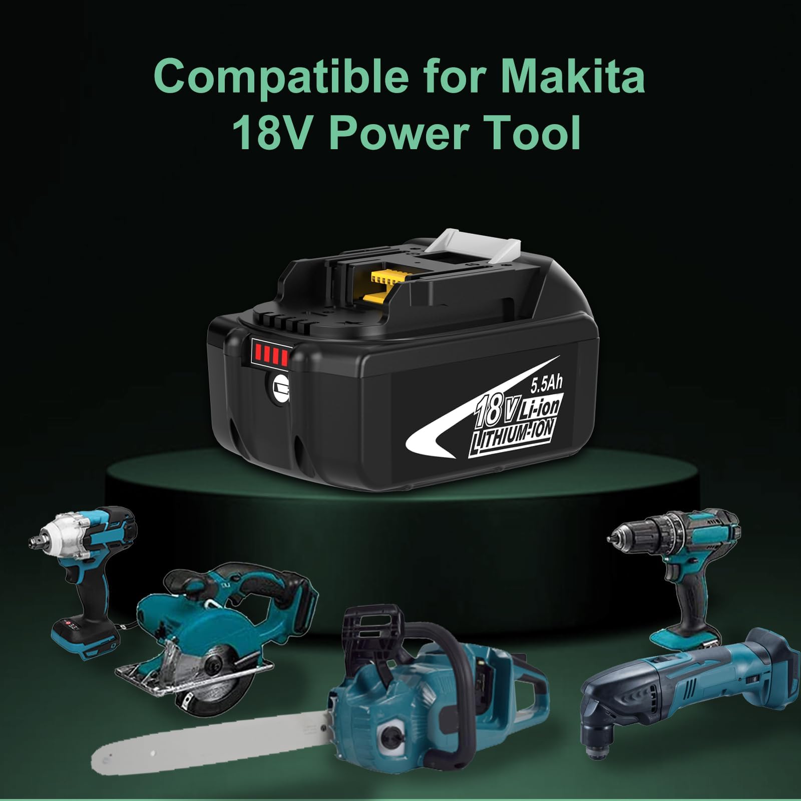 BL1855 - Batería de repuesto para Makita (18 V, 5,5 Ah, BL1850B, BL1850, BL1840B, BL1860B)