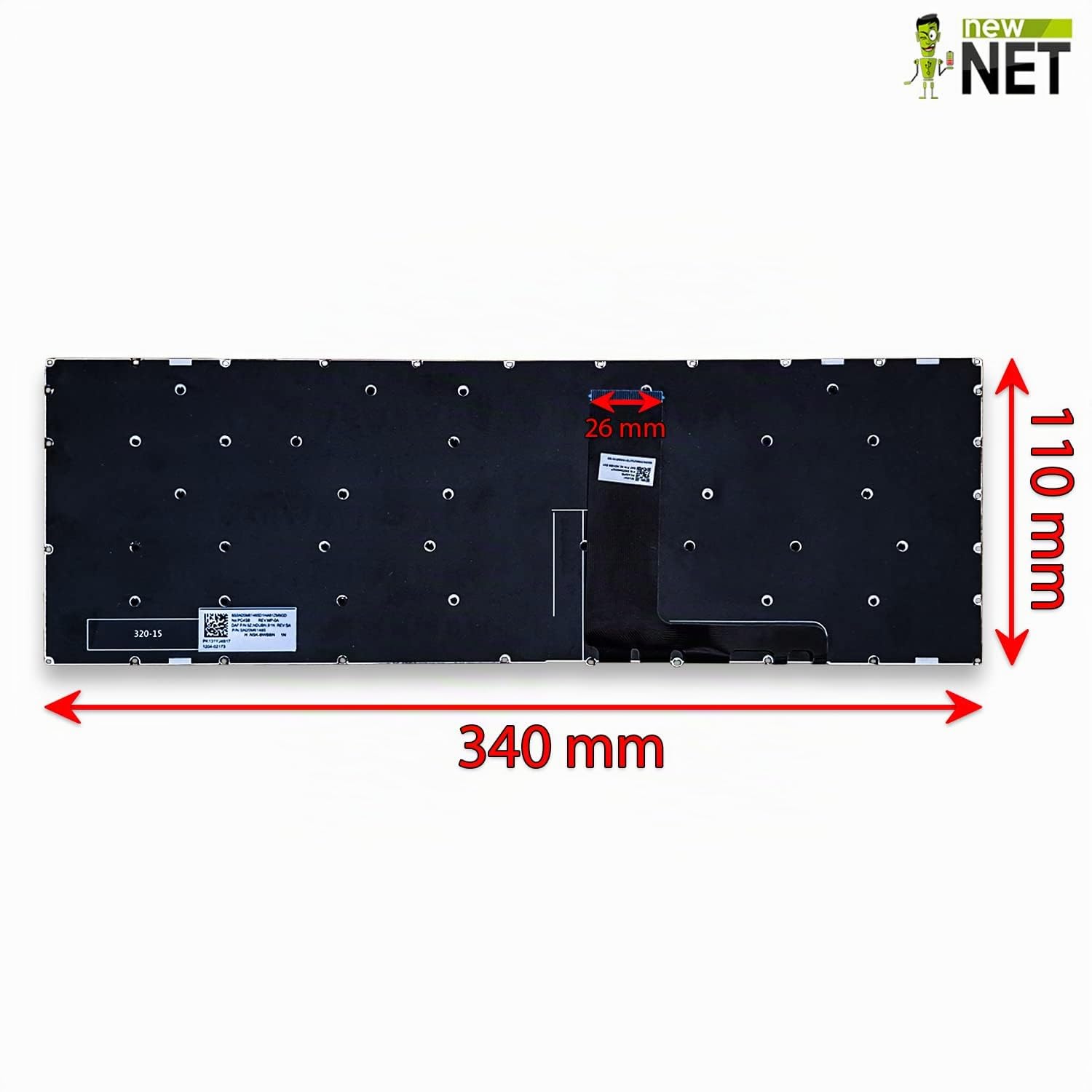 new net - Tastiera Compatibile con Notebook Lenovo IdeaPad S145-15IIL (Type 81W8) S145-15IWL (Type 81MV) V140-15IWL (Type 81K6) [Senza Frame - Tasti Grigio Scuro - Italiana]