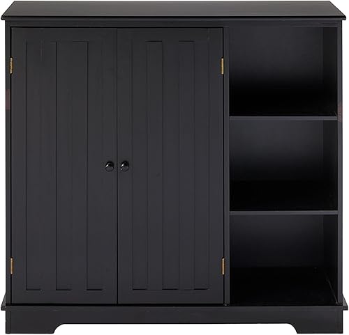 Miniatura 3 de The Lakeside Collection Beadboard Buffet - Armario de almacenamiento, color negro