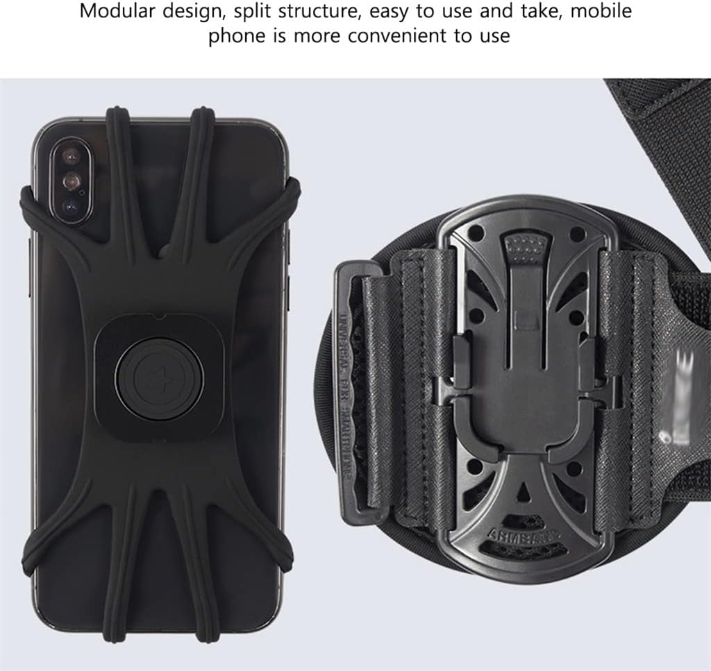 Outdoor Sports Fitness Mobile Phone Wrist Rest Running Detachable Cycling Rotating Mobile Phone Bracelet Arm Bag (Color : B, Size : 31.5 * 12.5cm) (A 31.5 * 12.5cm)
