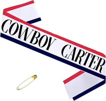 Cowboy Carter Sash with Red and Blue; American Cowgirl; Rodeo Bang Cowboy Large Sash for Concerts, Festivals; Western sash for Gifts for Cowboy Cowgirl Christmas Valentines Day Fans Party Concert Women Men Fans; colors of the American flag, USA