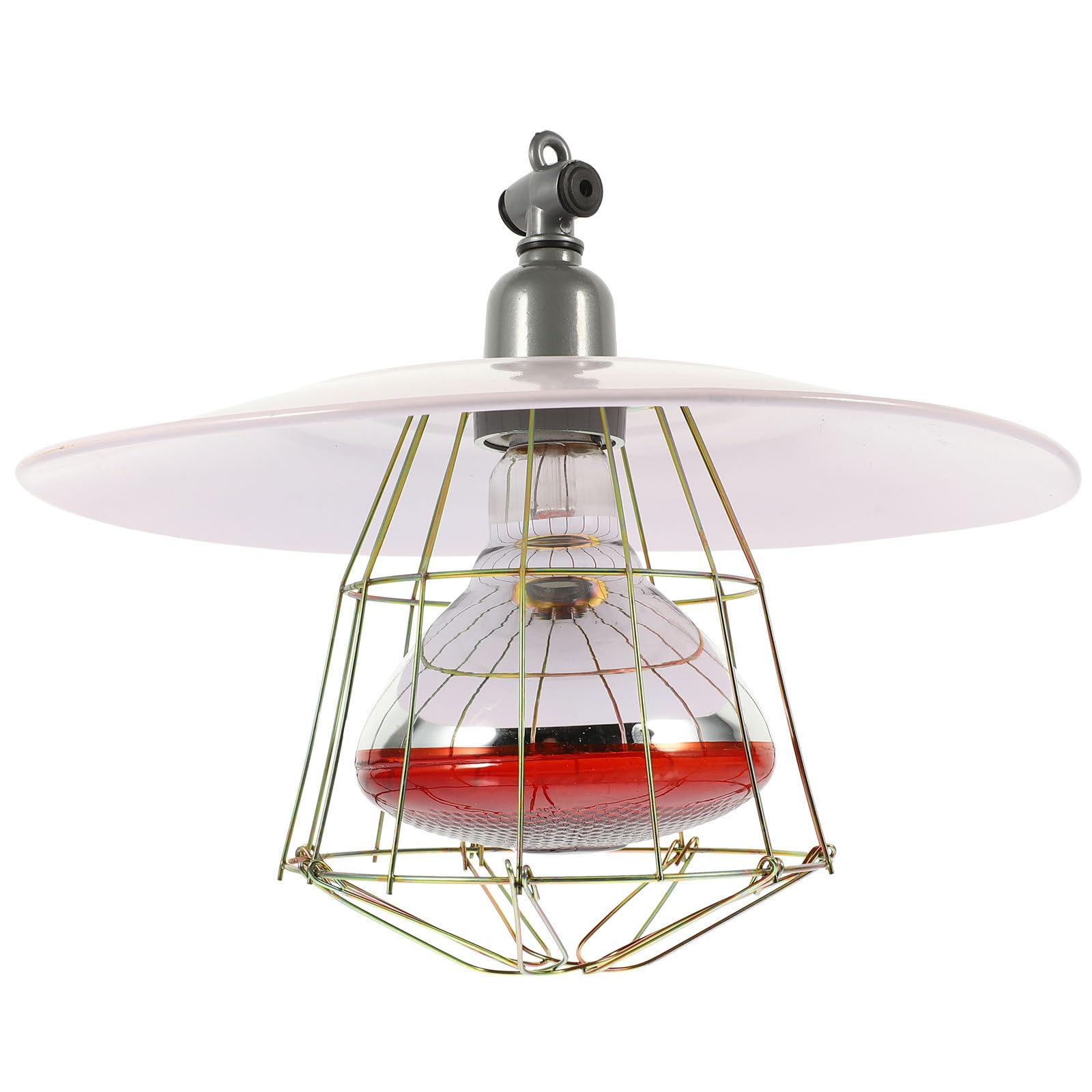 Lurrose Lampada Riscaldante Facile da Usare per Animali Domestici Resistente Alte Temperature in Metallo Bianco Colore Casuale per Incubatori e Gabbie per Bestiame