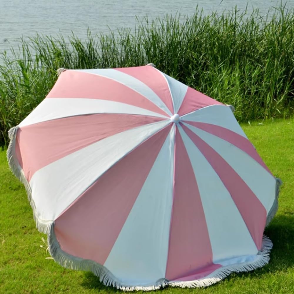 Ombrellone Da Giardino Con Frange Ombrellone Da Balcone Inclinabile | 200cm Ombrellone Da Mercato Altezza Regolabile Ombrellone Da Spiaggia Parasole Per Piscina Patio
